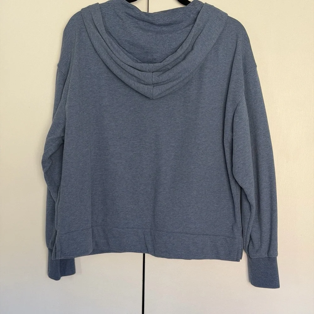 Gap Hoodie Sweatshirt Lace-Up Front Indigo M - Picture 3 of 4